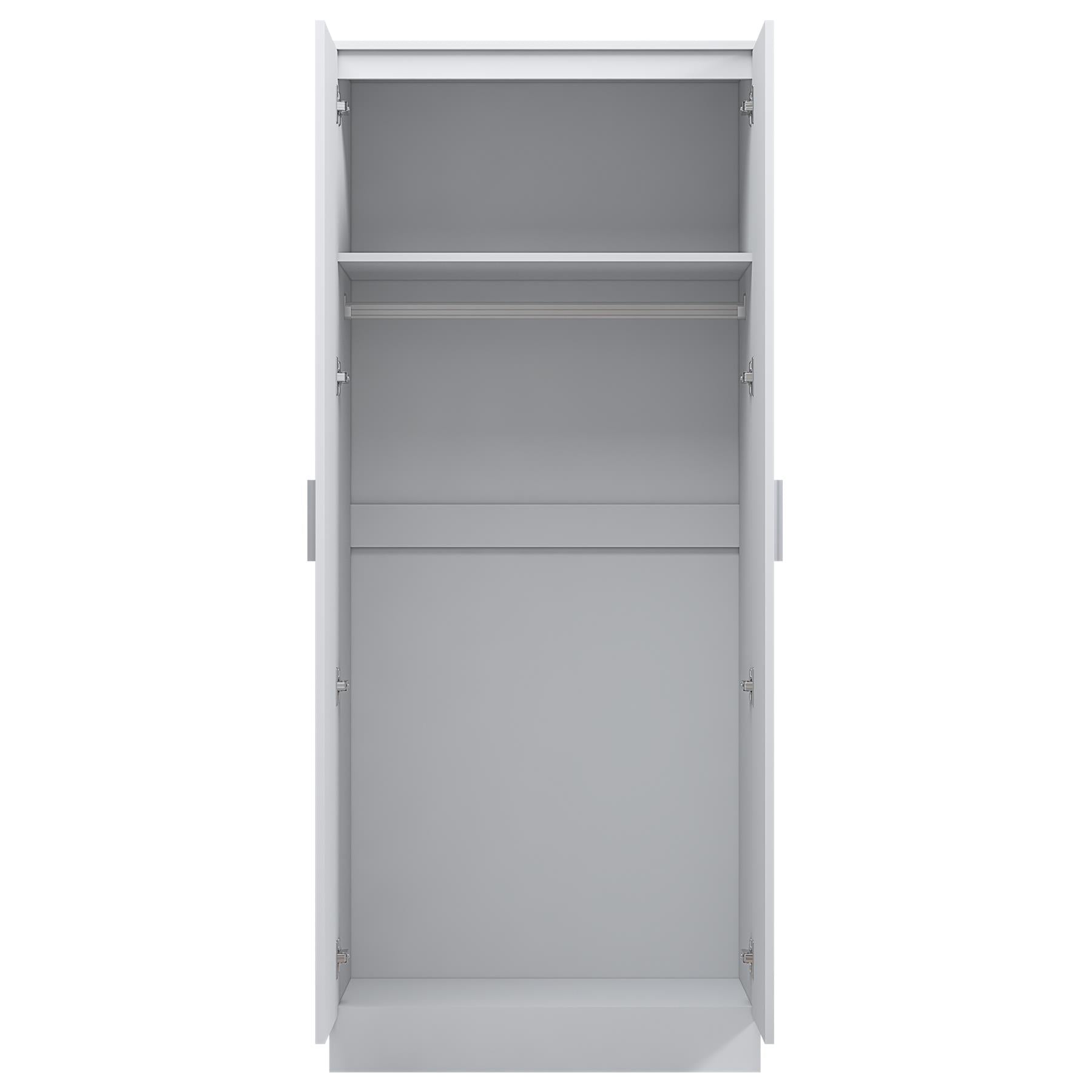 REFLECT High Gloss Bedroom Furniture Wardrobe Chest Bedside Desk Option in White