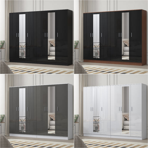 REFLECT 2pc Wardrobe Bundle - 3 Door Mirror + 3 Door Mirror - 4 Colour Options