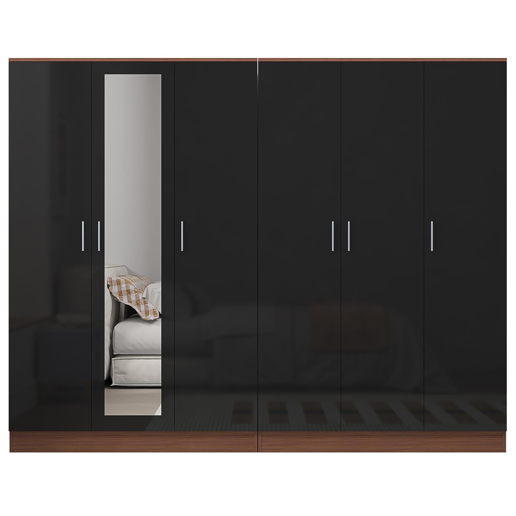 REFLECT 2pc Wardrobe Bundle - 3 Door Mirror + 3 Door Plain - 4 Colour Options