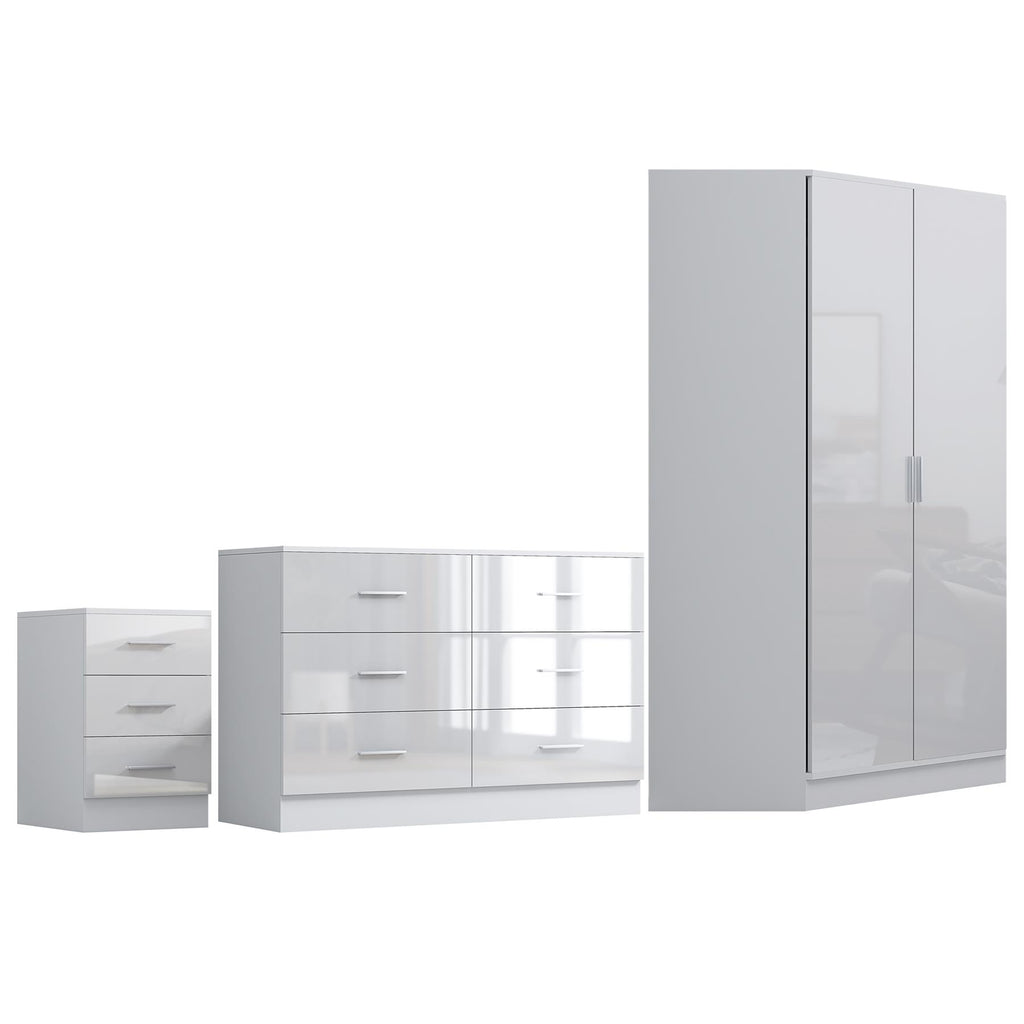 REFLECT 3pc Bedroom Set - Corner, Wide Chest, 3 Draw Bedside - 4 Colour Options