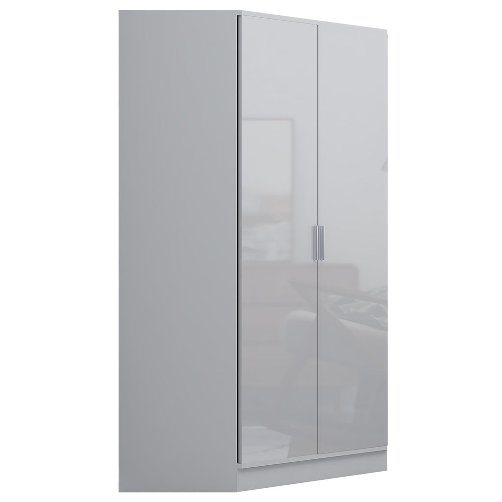 REFLECT Gloss Bedroom Furniture 2 Door Corner Wardrobe - 4 Colour Options