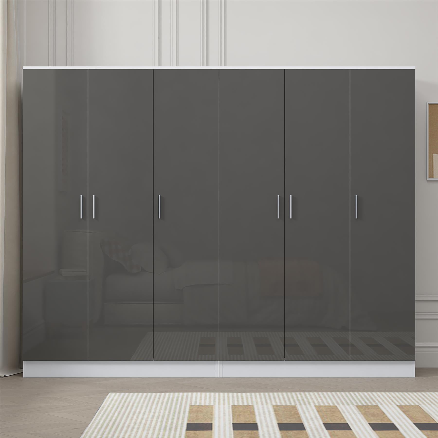 REFLECT 2pc Wardrobe Bundle - 3 Door Plain + 3 Door Plain - 4 Colour Options