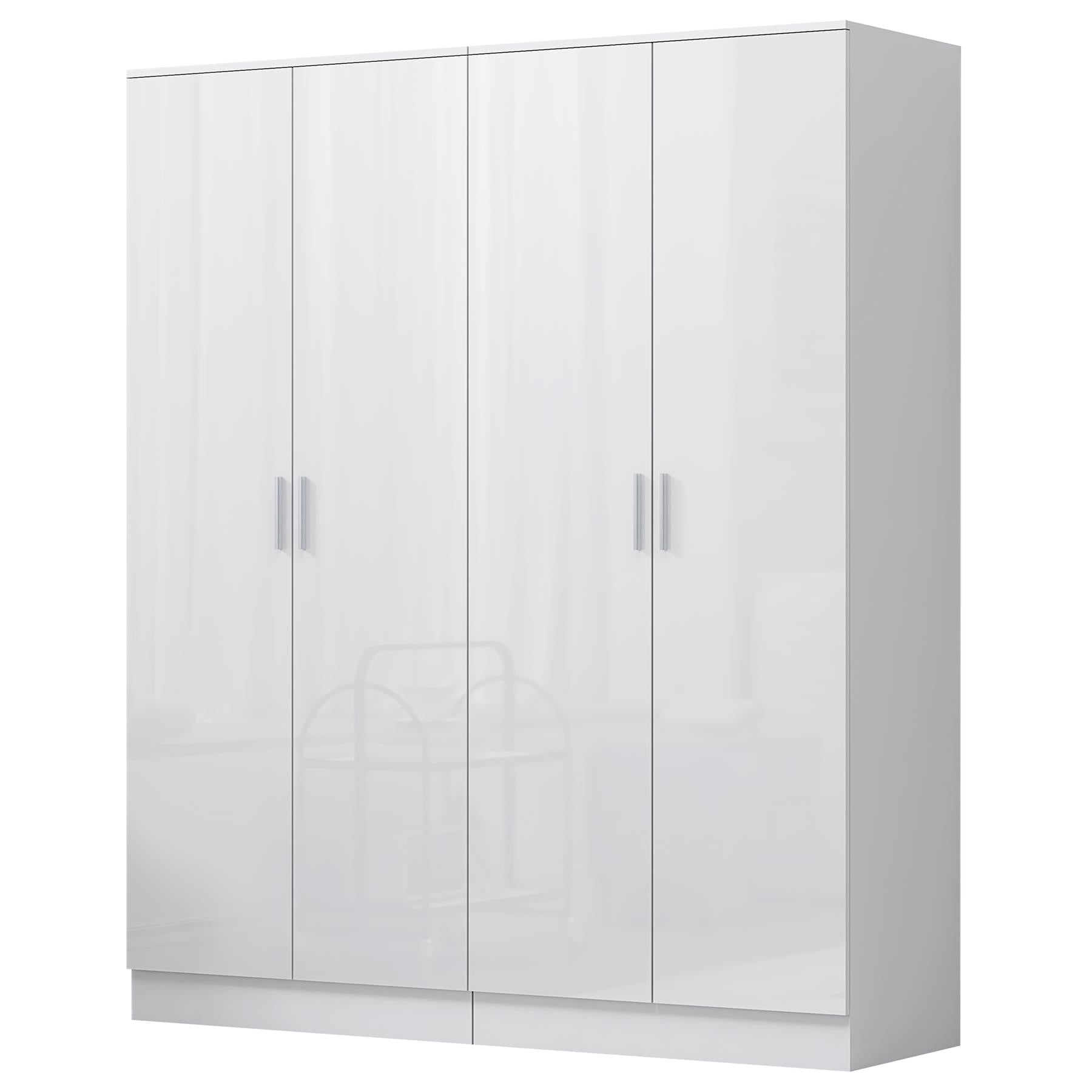 REFLECT Gloss 2pc Wardrobe Bundle - 2x 2 Door Plain Wardrobes - 4 Colour Options