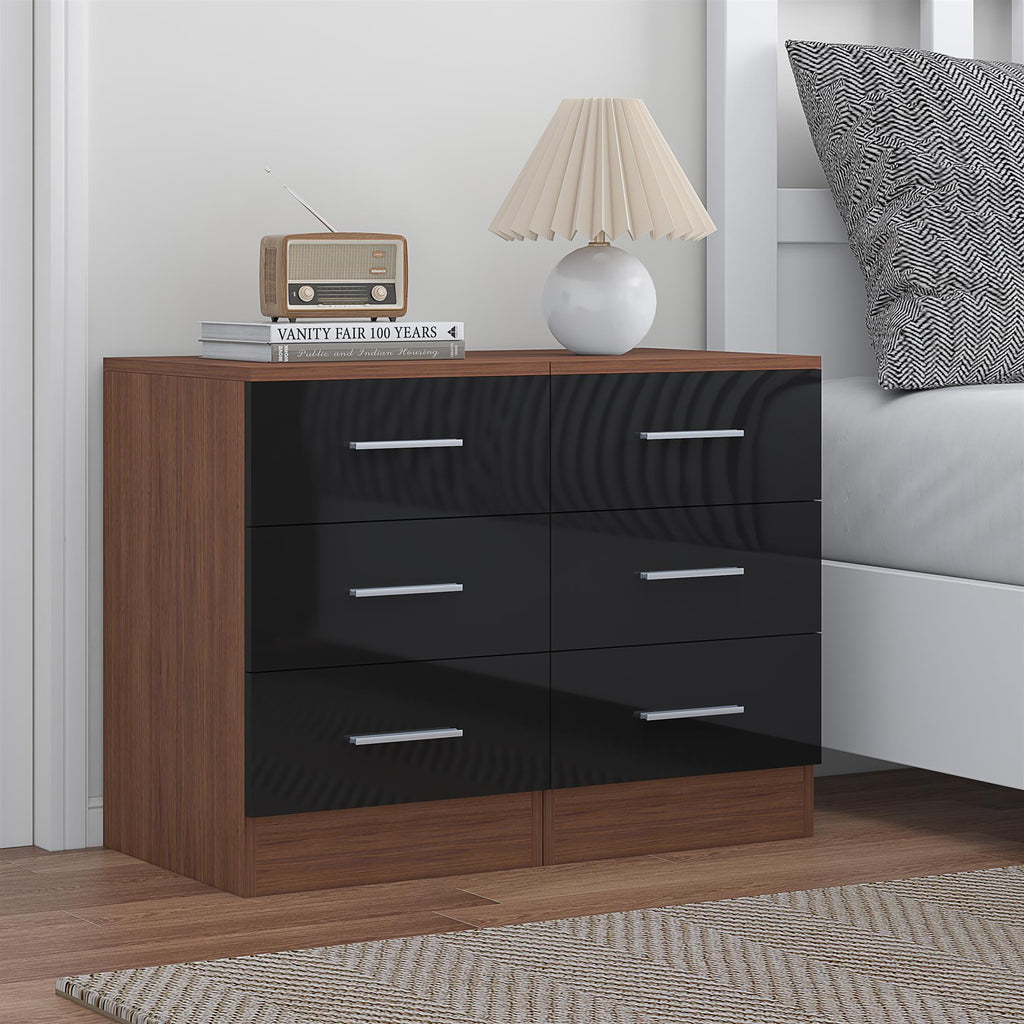 REFLECT High Gloss Pair of 3 Drawer Bedsides in 4 Colour Options