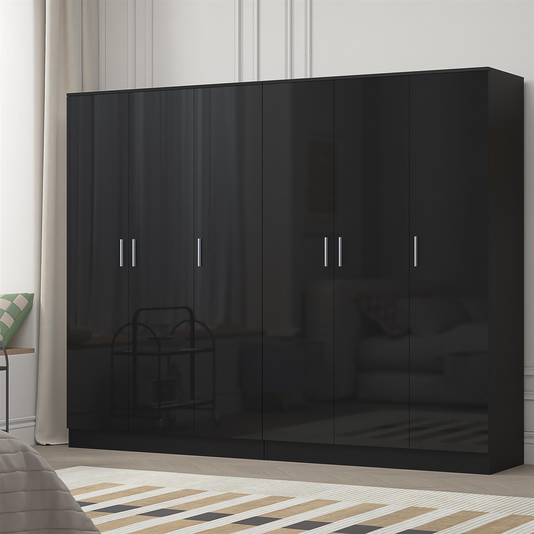 REFLECT 2pc Wardrobe Bundle - 3 Door Plain + 3 Door Plain - 4 Colour Options