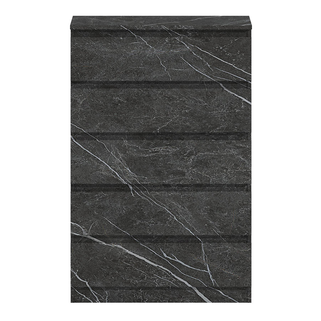 ZITA Grey Marble Effect 5 Drawer Chest - Modern Storage Unit, (L) 40cm x (W) 70cm x (H) 107cm, Stylish Bedroom Storage