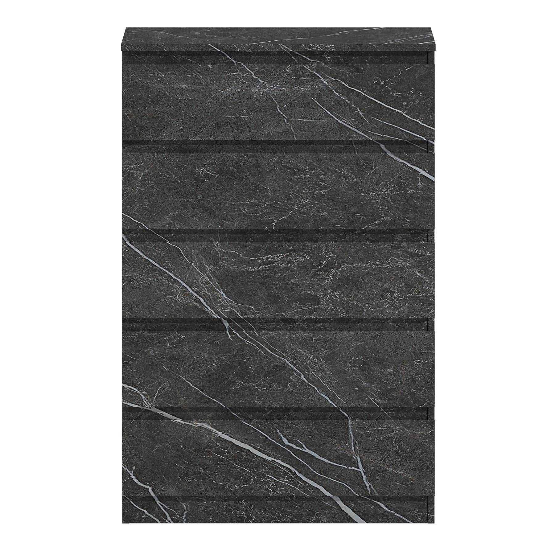 ZITA Grey Marble Effect 5 Drawer Chest - Modern Storage Unit, (L) 40cm x (W) 70cm x (H) 107cm, Stylish Bedroom Storage