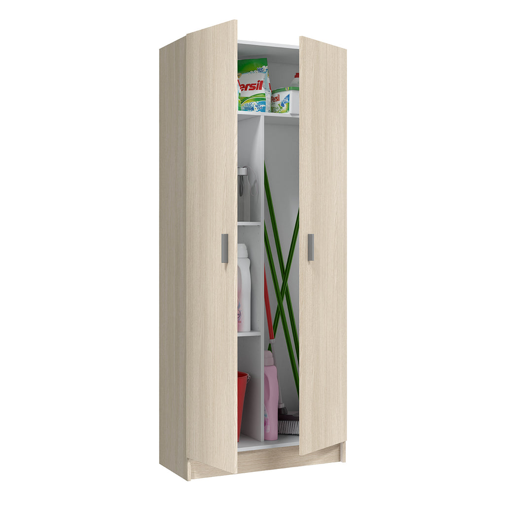Vita 2 Door Kitchen Utility Room Cabinet - Oak Finish - H: 73cm x W: 180cm x D: 37cm.