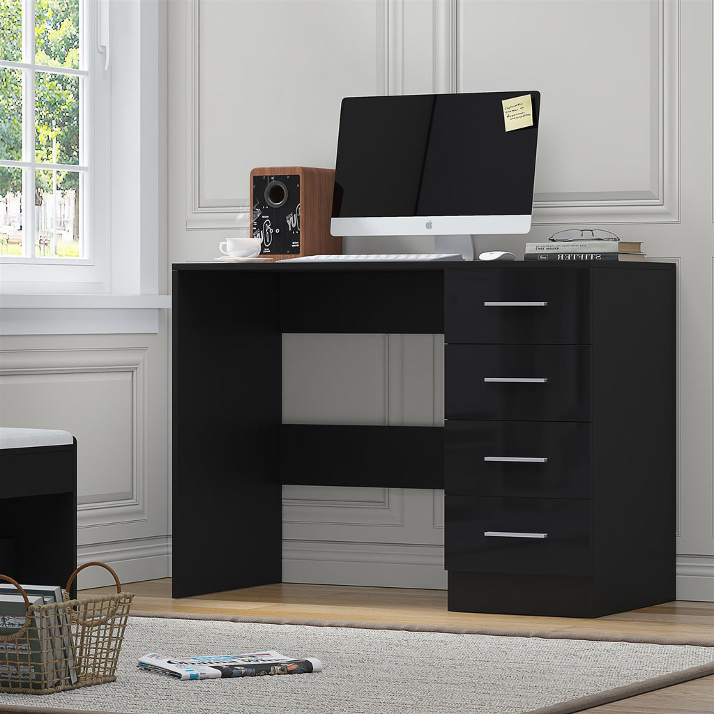 REFLECT Gloss Bedroom Furniture 4 Drawer Dressing Table Desk - 4 Colour Options