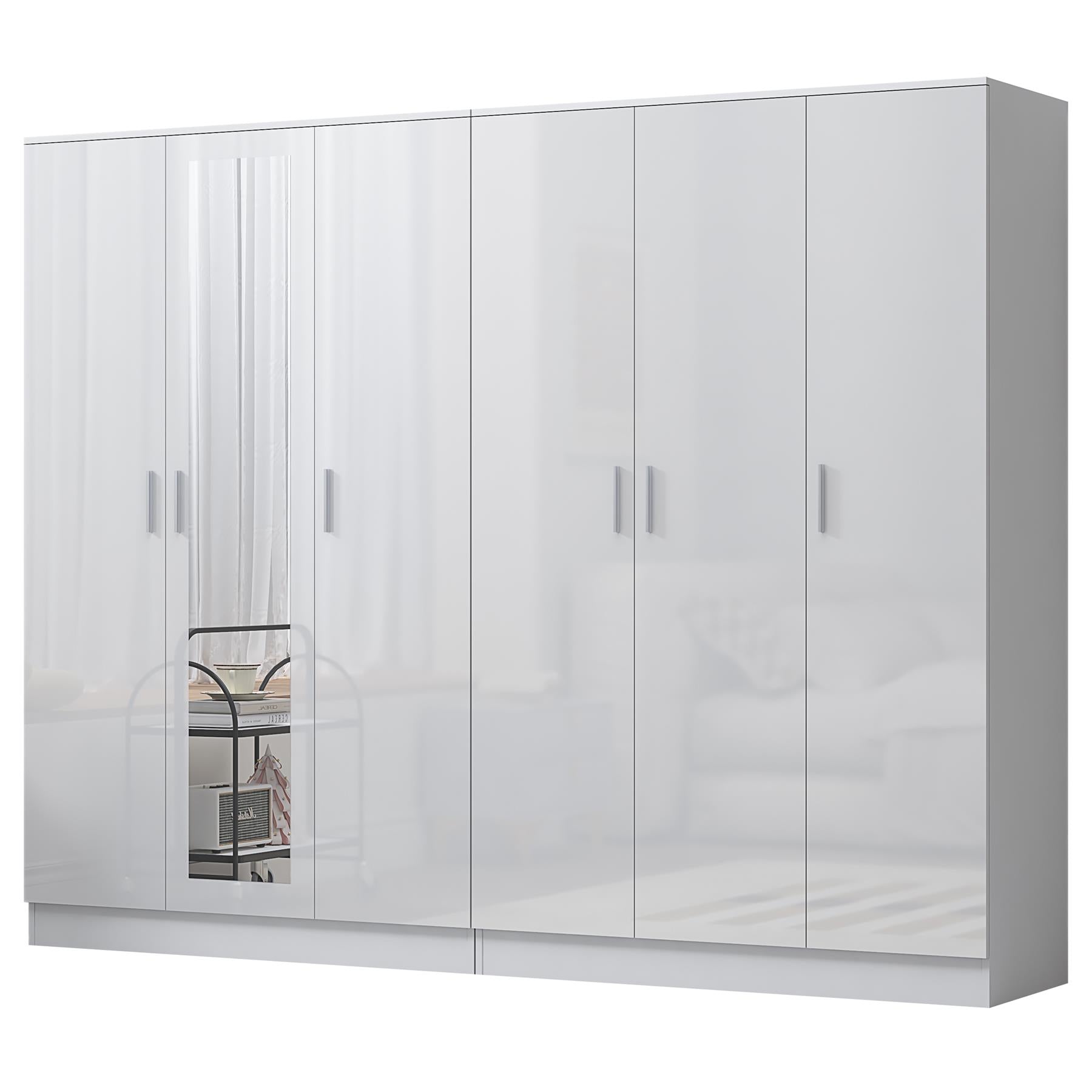 REFLECT 2pc Wardrobe Bundle - 3 Door Mirror + 3 Door Plain - 4 Colour Options