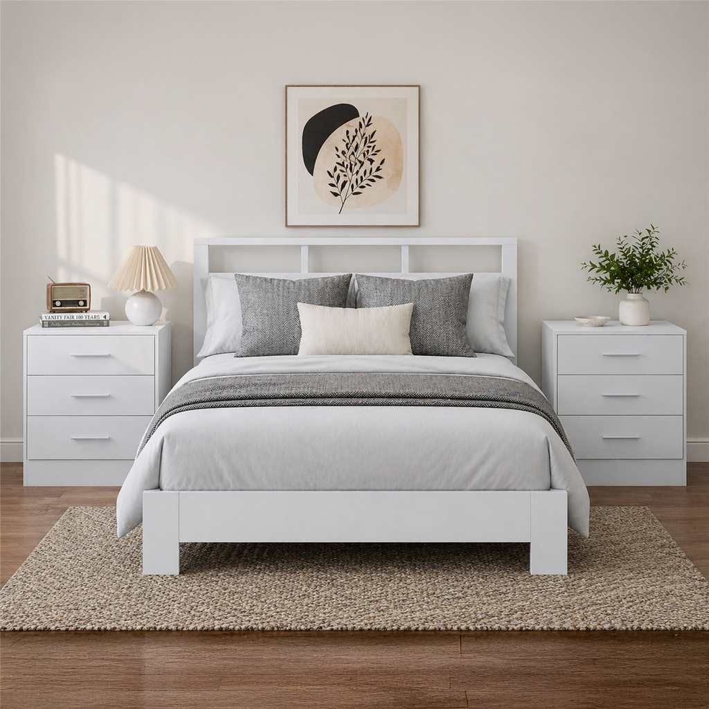 REFLECT High Gloss Pair of 3 Drawer Bedsides in 4 Colour Options