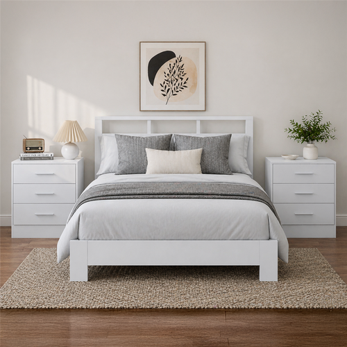 REFLECT High Gloss Pair of 3 Drawer Bedsides in 4 Colour Options