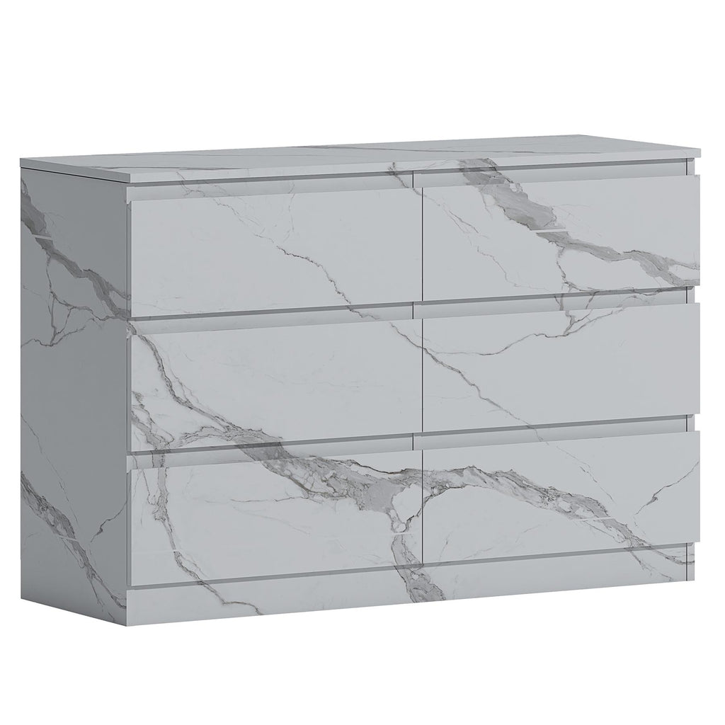 ZITA Bedroom Furniture Range Wardrobe Chest Bedside in White Marble Effect