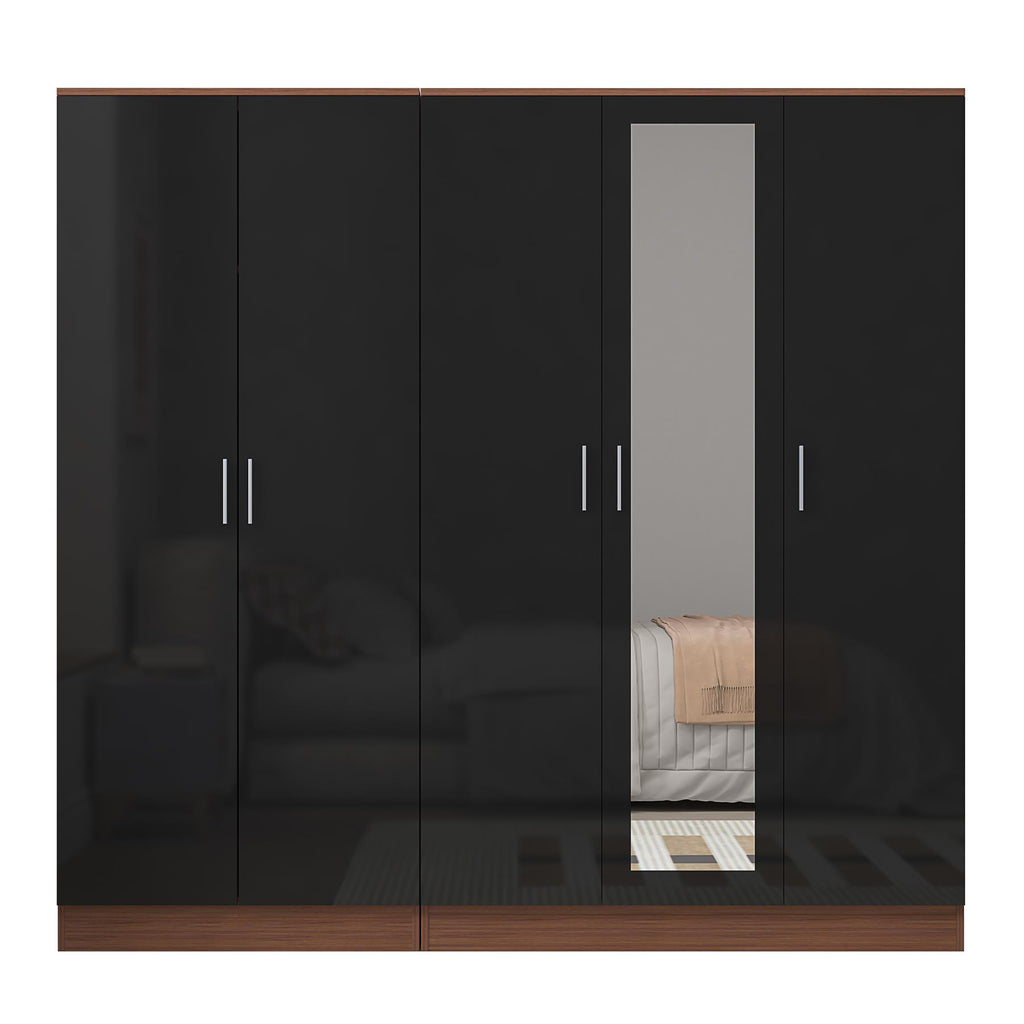 REFLECT 2pc Wardrobe Bundle - 3 Door Mirror + 2 Door Plain - 4 Colour Options