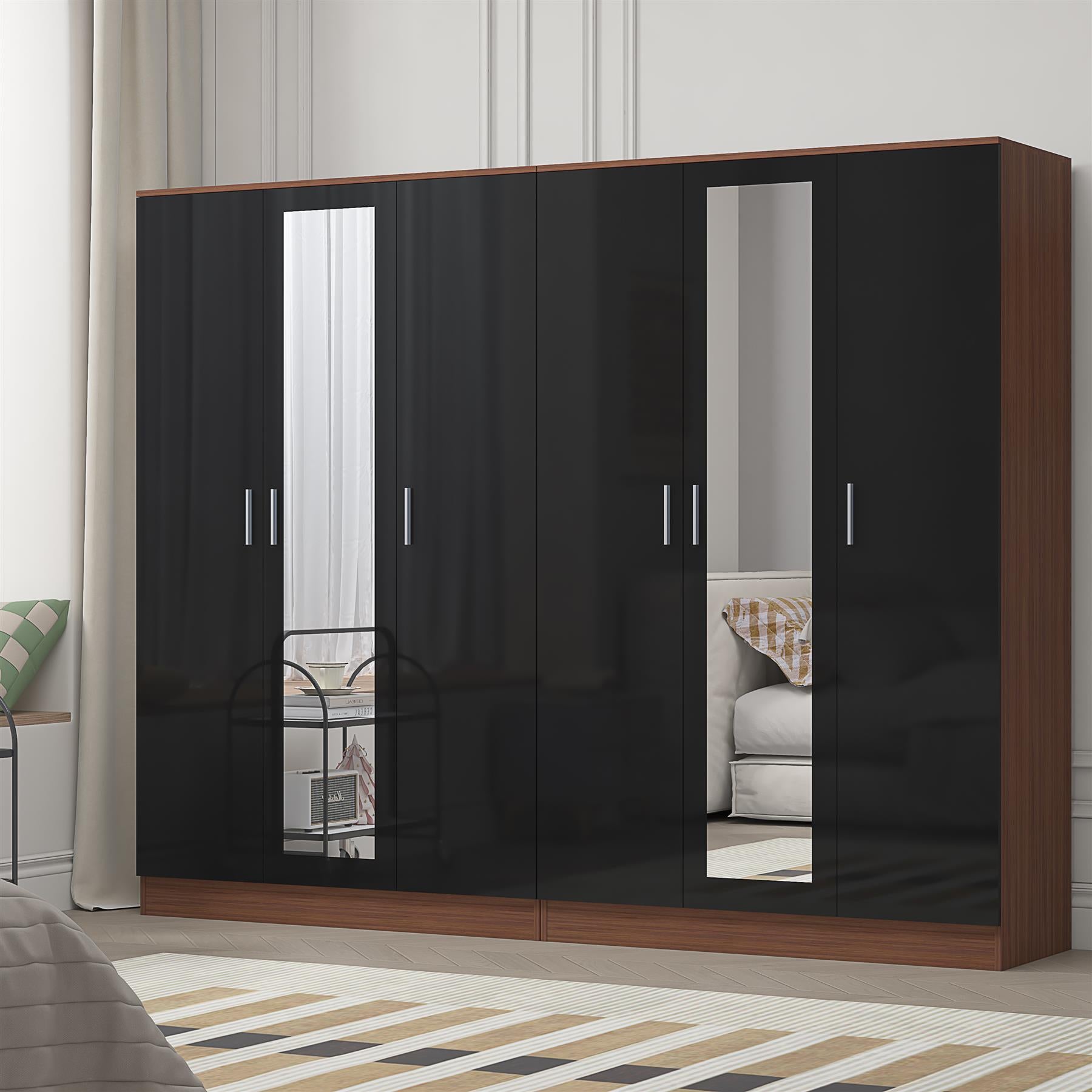 REFLECT 2pc Wardrobe Bundle - 3 Door Mirror + 3 Door Mirror - 4 Colour Options