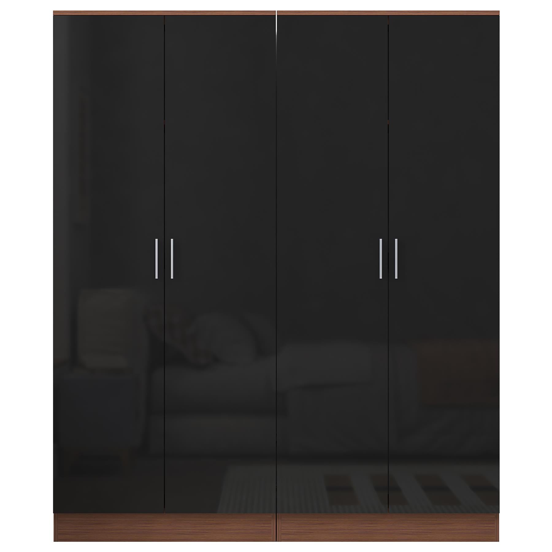 REFLECT Gloss 2pc Wardrobe Bundle - 2x 2 Door Plain Wardrobes - 4 Colour Options