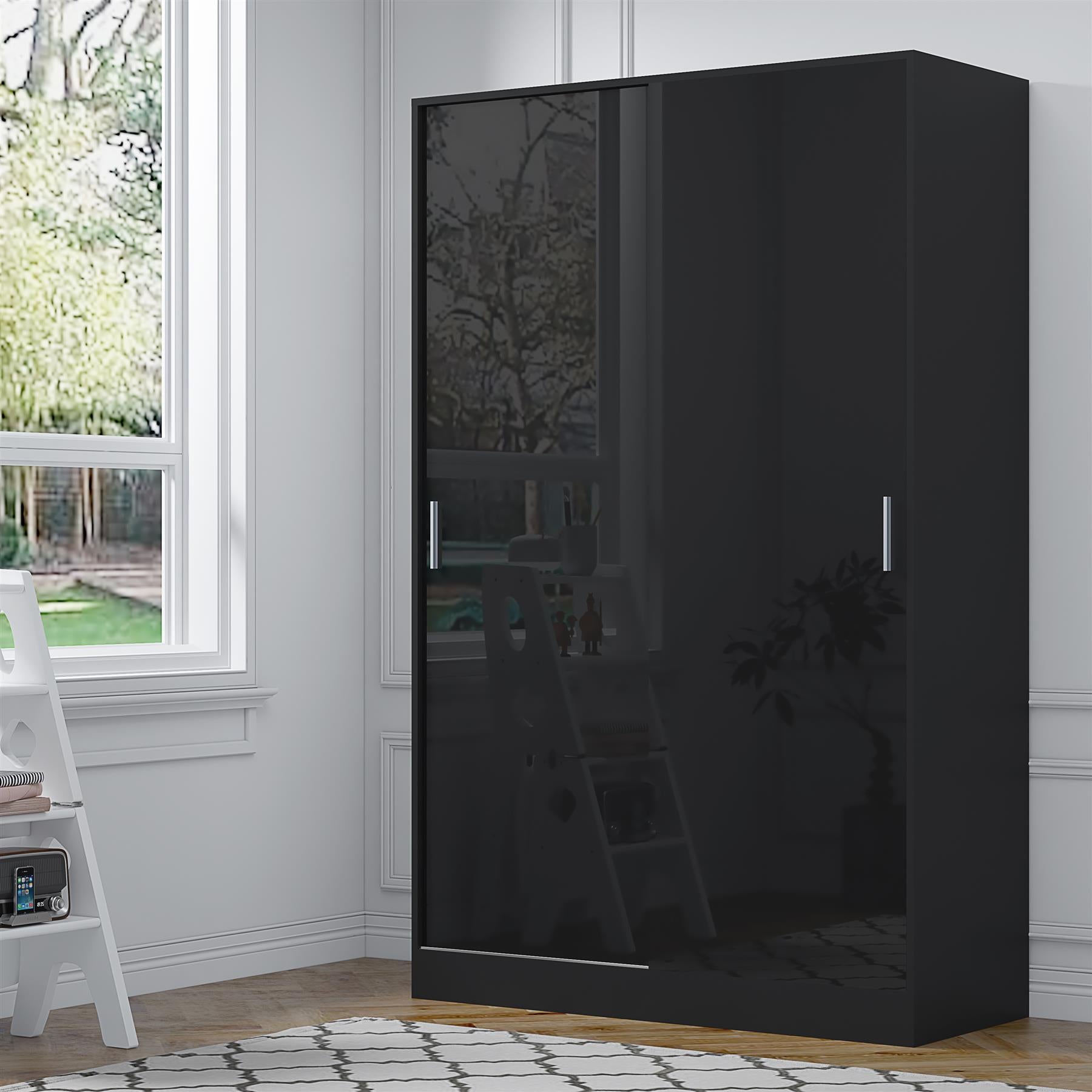 REFLECT Gloss Bedroom Furniture  2 Door Sliding Wardrobe - 4 Colour Options