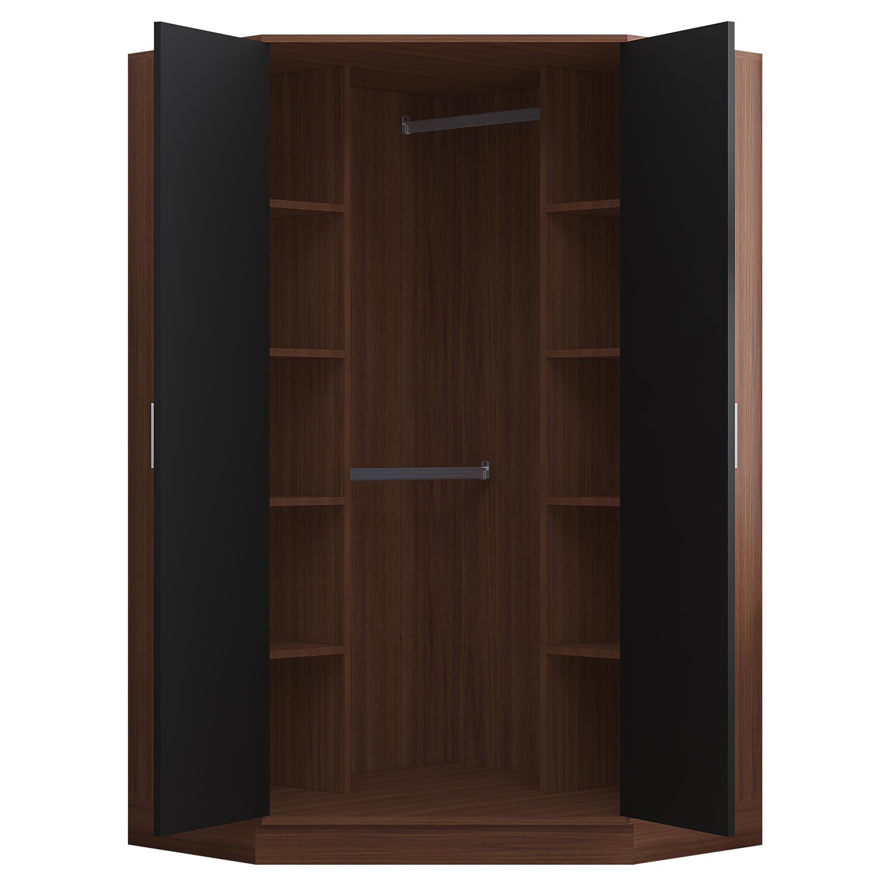 REFLECT Gloss Bedroom Furniture 2 Door Corner Wardrobe - 4 Colour Options