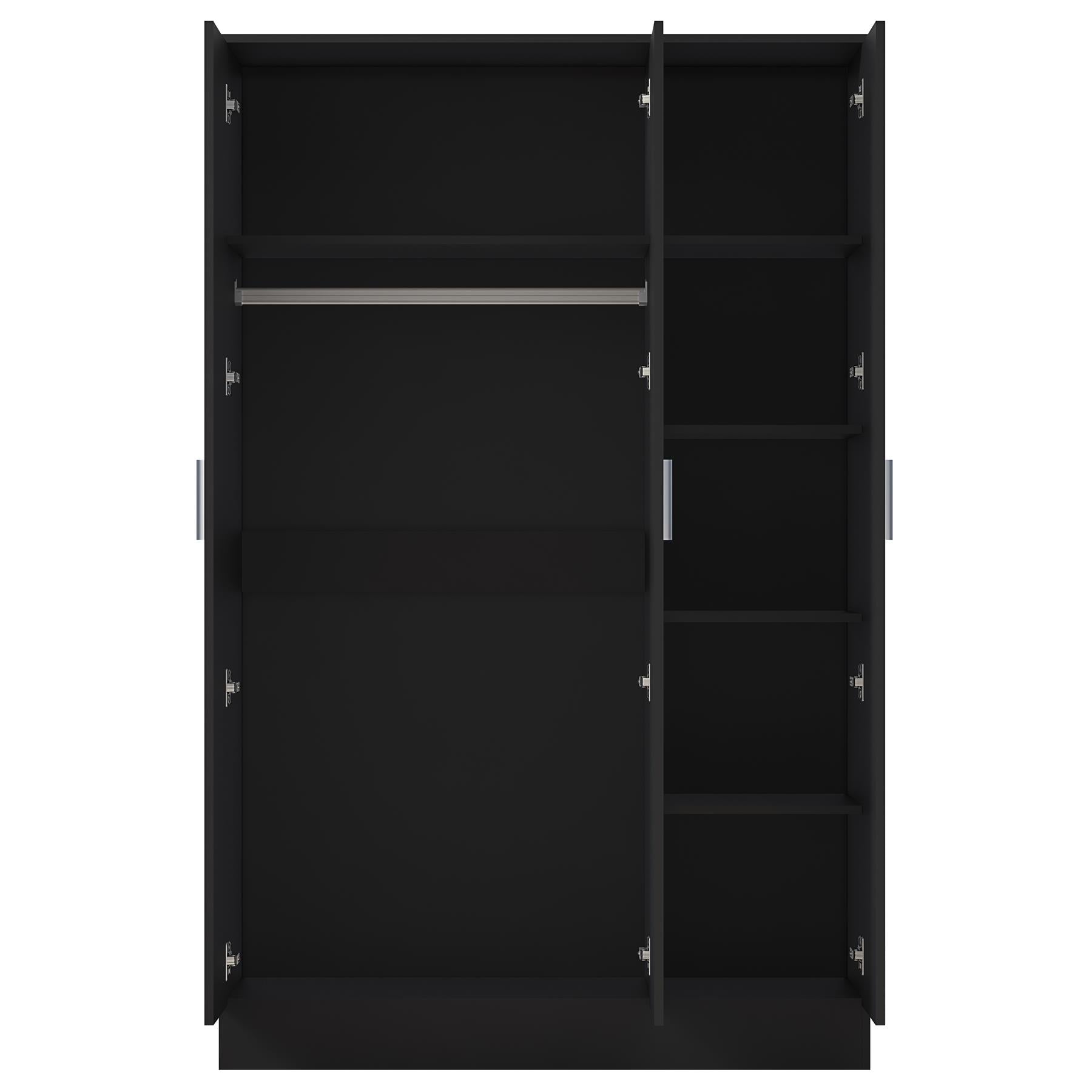 REFLECT Gloss Bedroom Furniture 3 Door Plain Wardrobe - 4 Colour Options