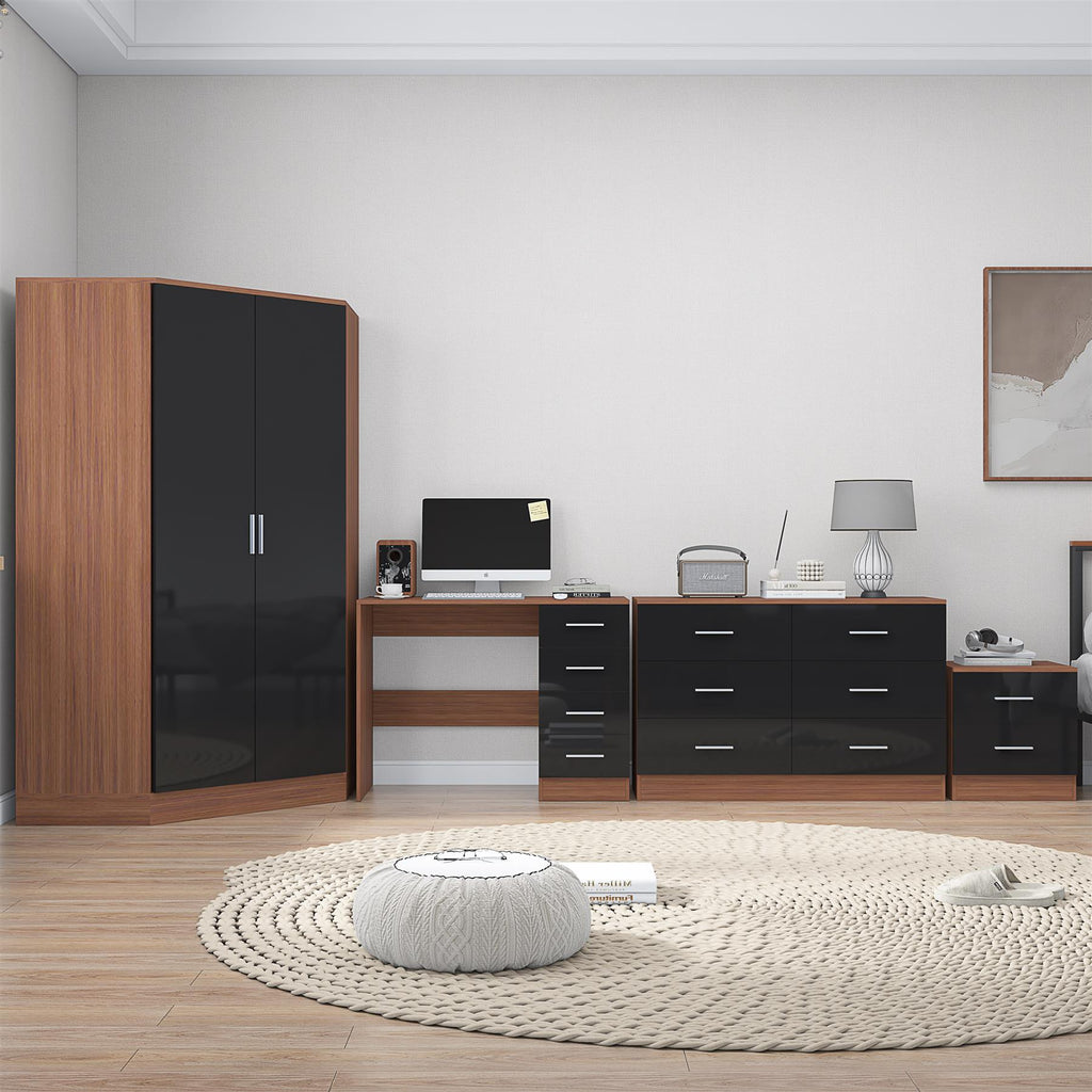 REFLECT 4pc Bedroom Set - Corner, Wide Chest, Bedside, Desk - 4 Colour Options