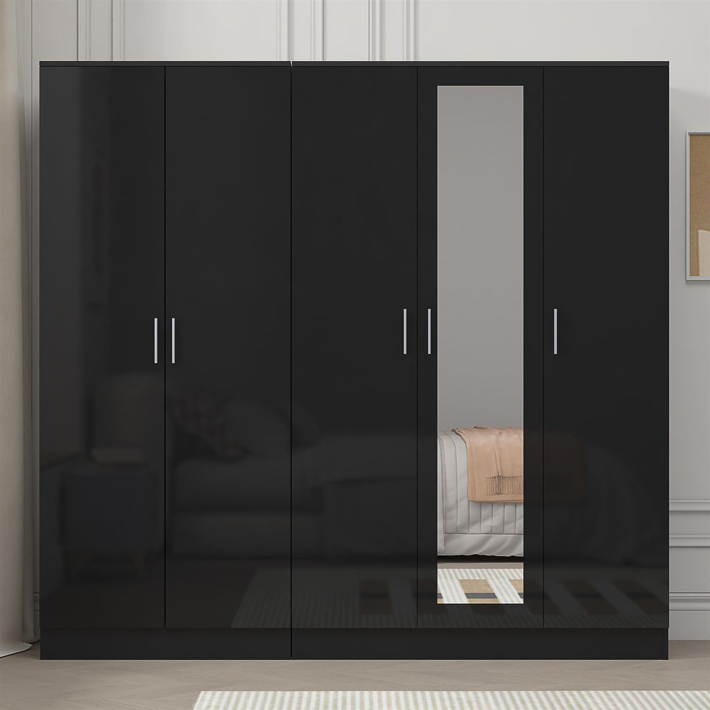 REFLECT 2pc Wardrobe Bundle - 3 Door Mirror + 2 Door Plain - 4 Colour Options