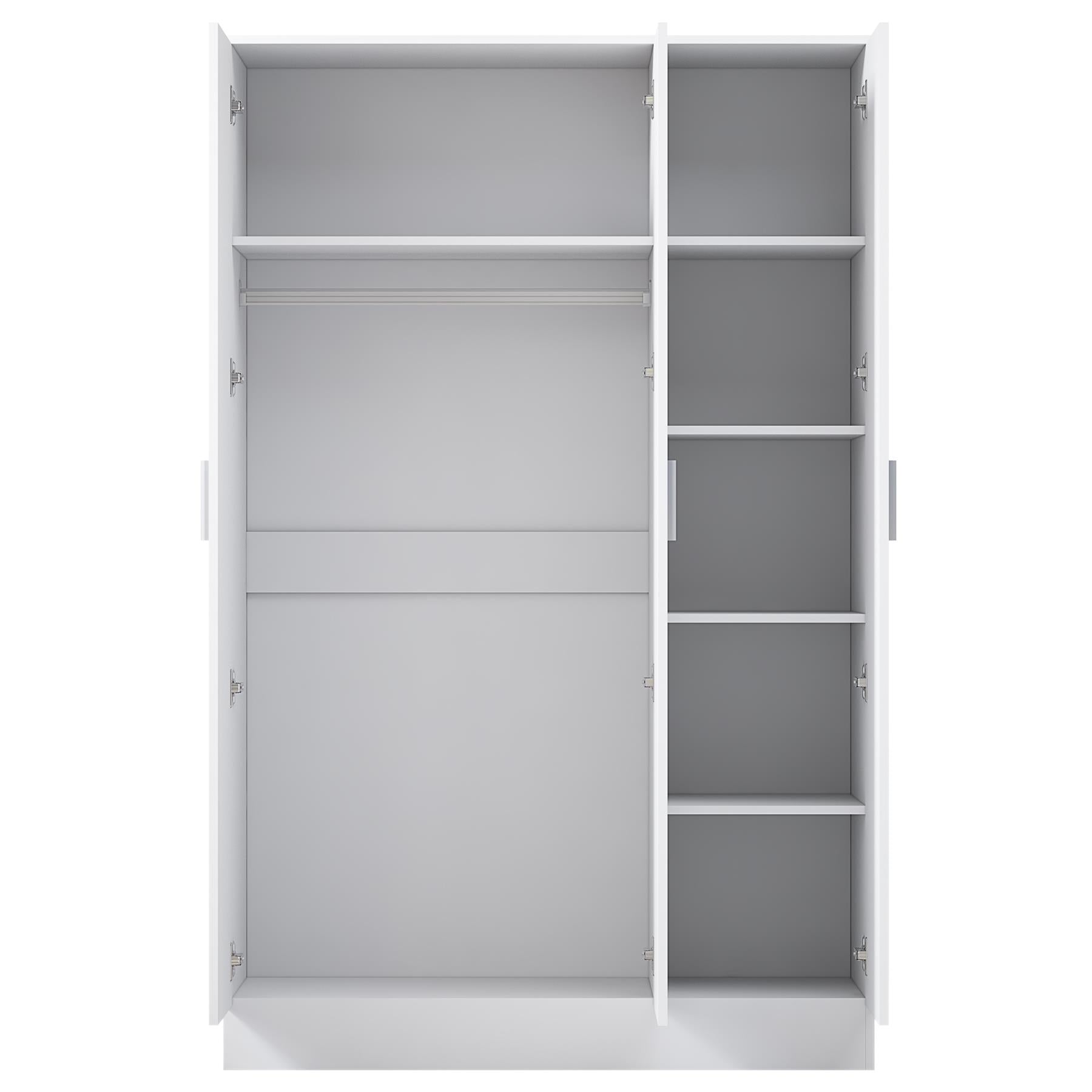 REFLECT Gloss Bedroom Furniture 3 Door Plain Wardrobe - 4 Colour Options
