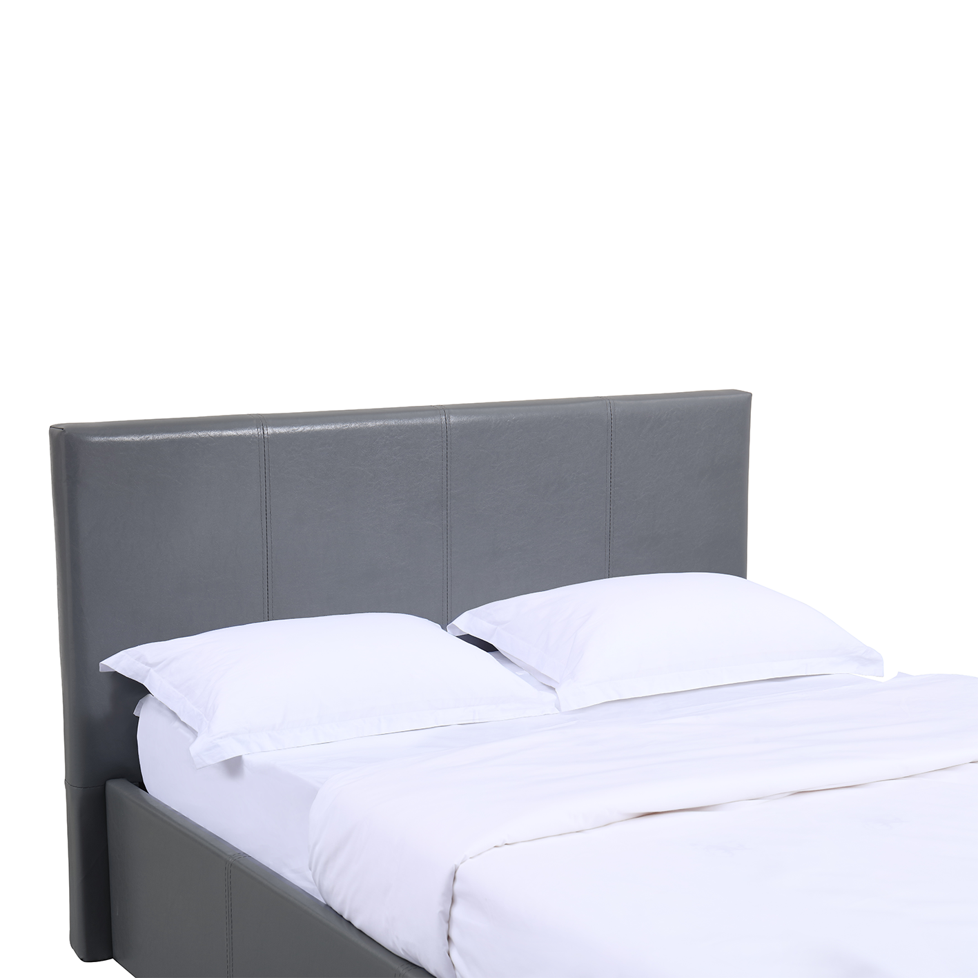 LUNA Faux Leather Ottoman Storage Bedframe in Grey 4 Size + Mattress Options