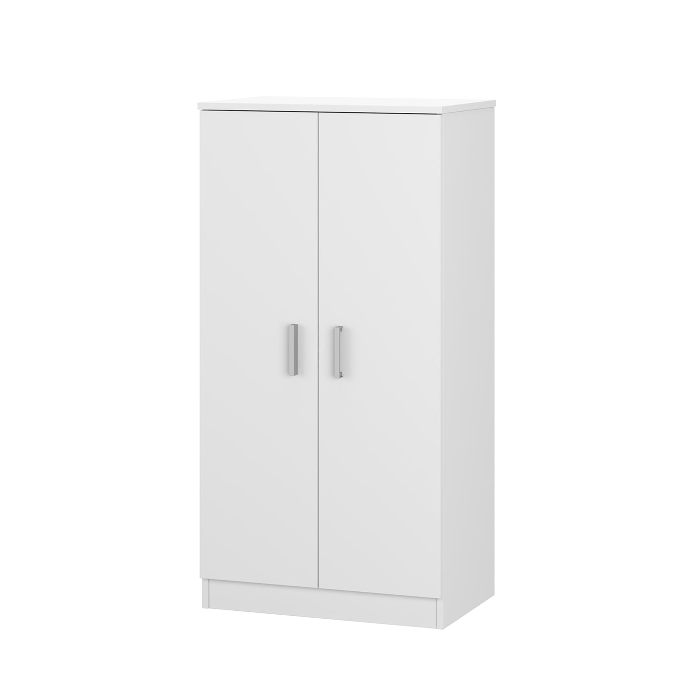 BELLINI White 2 Door Shoe Storage Cabinet - 6 Shelves Holds 20 Pairs - Space-Saving Design - H: 108cm x W: 55cm x D: 36cm