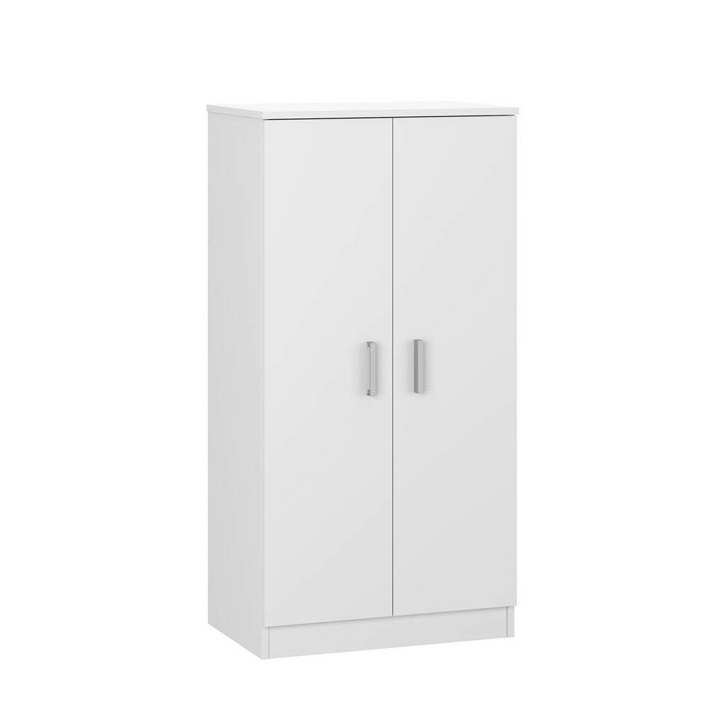 BELLINI White 2 Door Shoe Storage Cabinet - 6 Shelves Holds 20 Pairs - Space-Saving Design - H: 108cm x W: 55cm x D: 36cm.