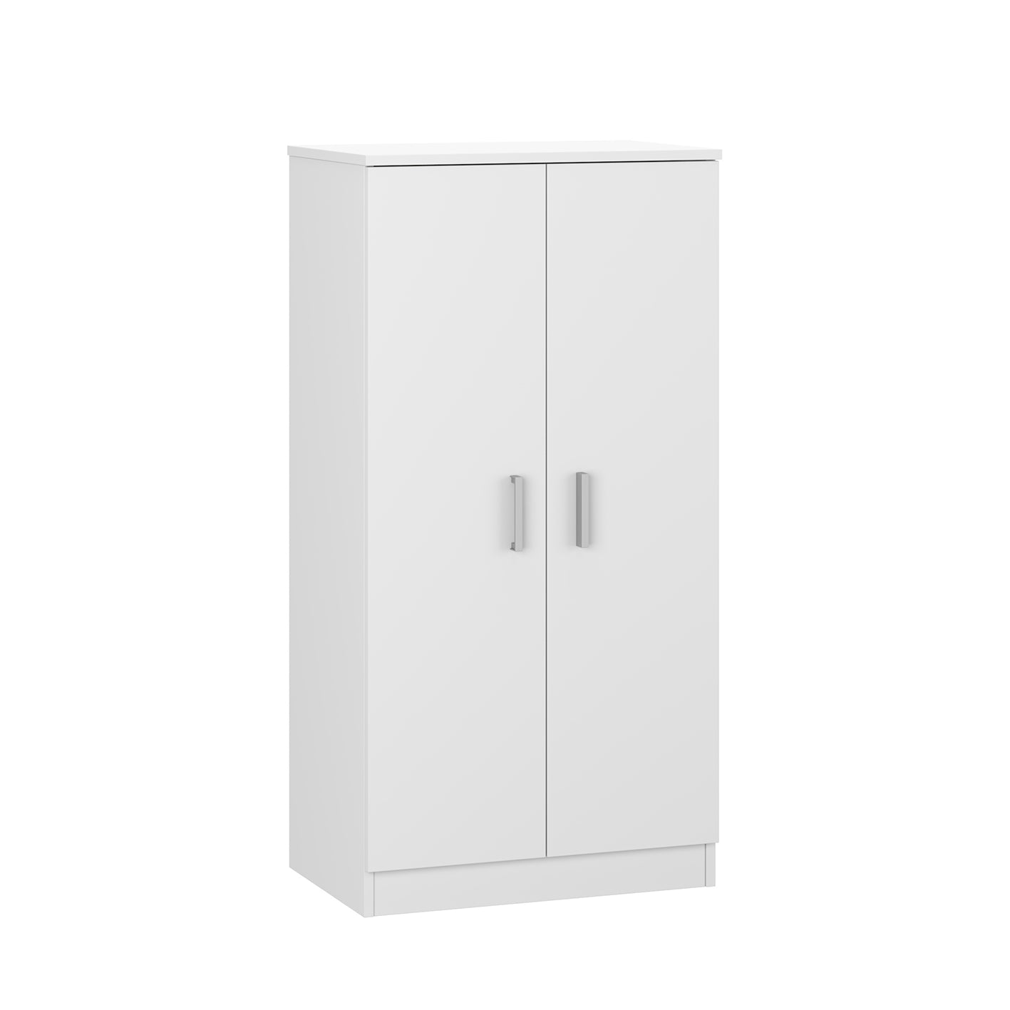 BELLINI White 2 Door Shoe Storage Cabinet - 6 Shelves Holds 20 Pairs - Space-Saving Design - H: 108cm x W: 55cm x D: 36cm
