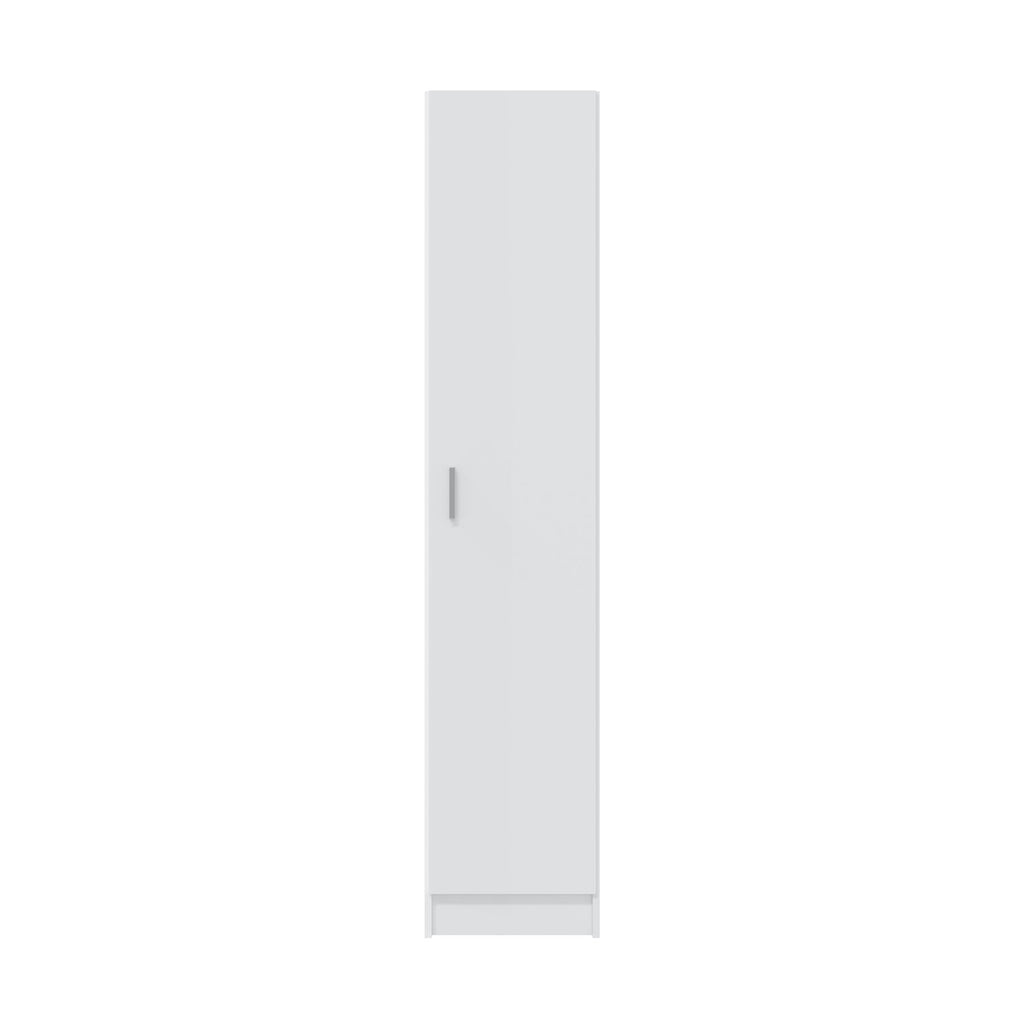 VITA White Utility Storage Cupboard - 1 Door Cabinet with 3 Shelves - Modular Storage for Kitchen or Utility Room