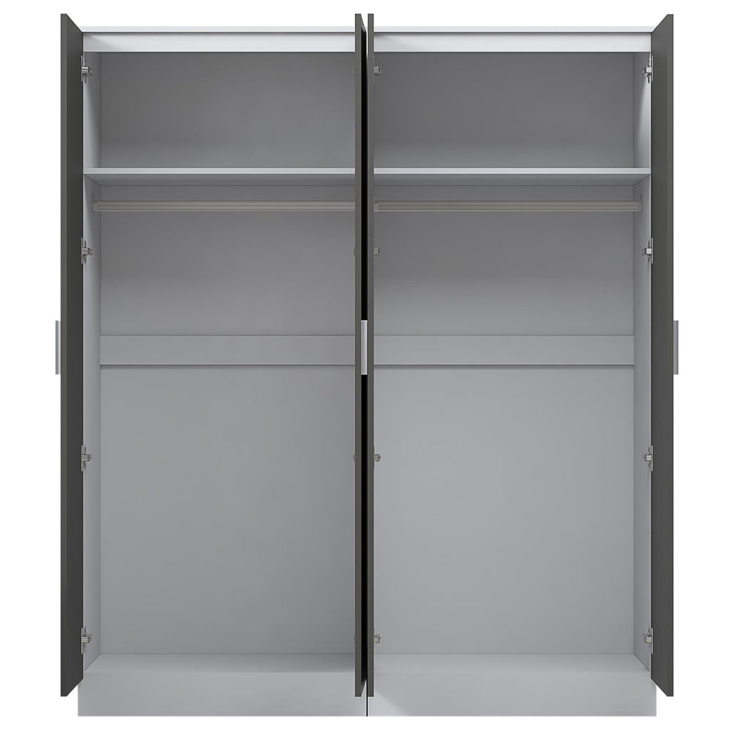 REFLECT Gloss 2pc Wardrobe Bundle - 2 Door Mirror + 2 Door Plain - 4 Colours