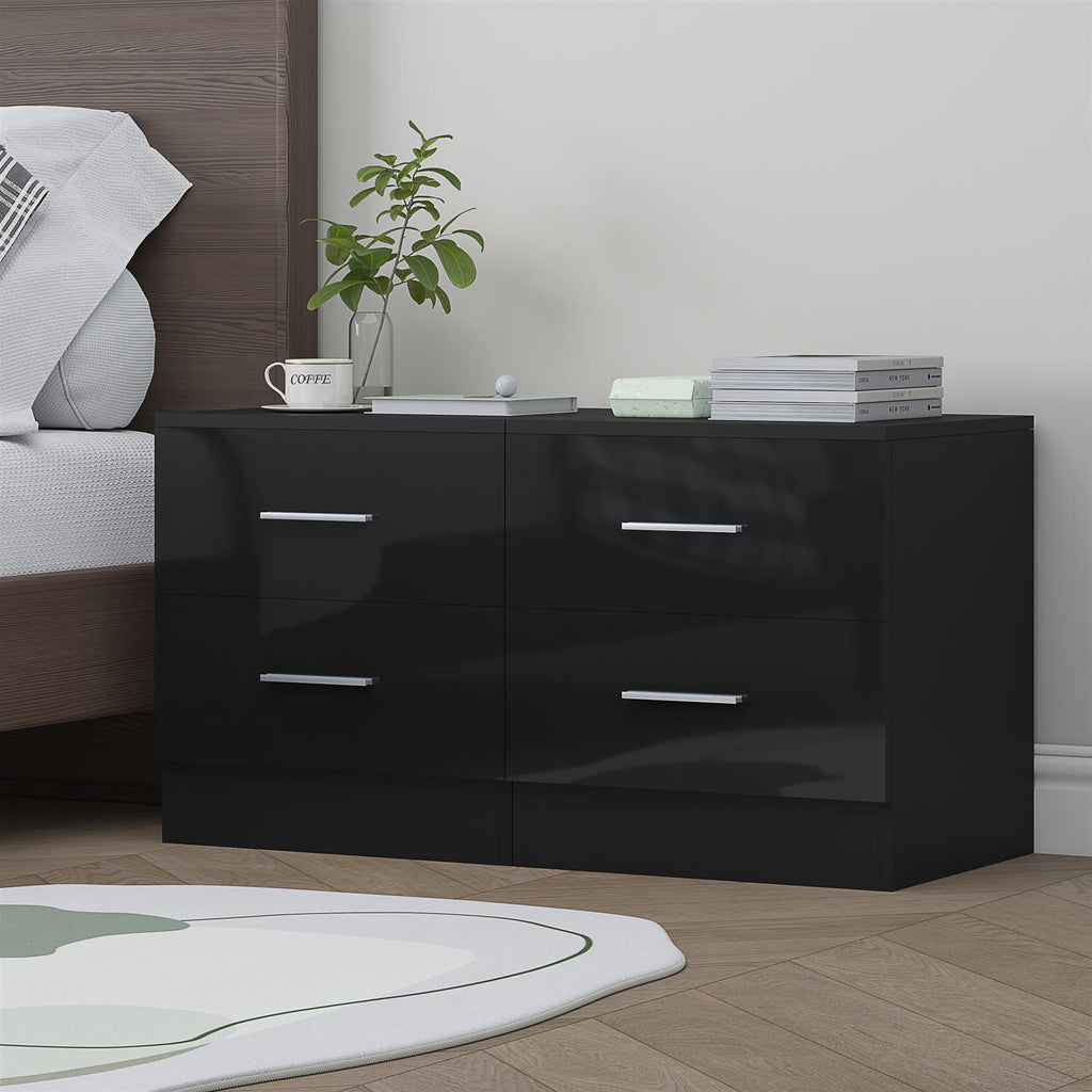 REFLECT High Gloss Pair of 2 Drawer Bedsides in 4 Colour Options