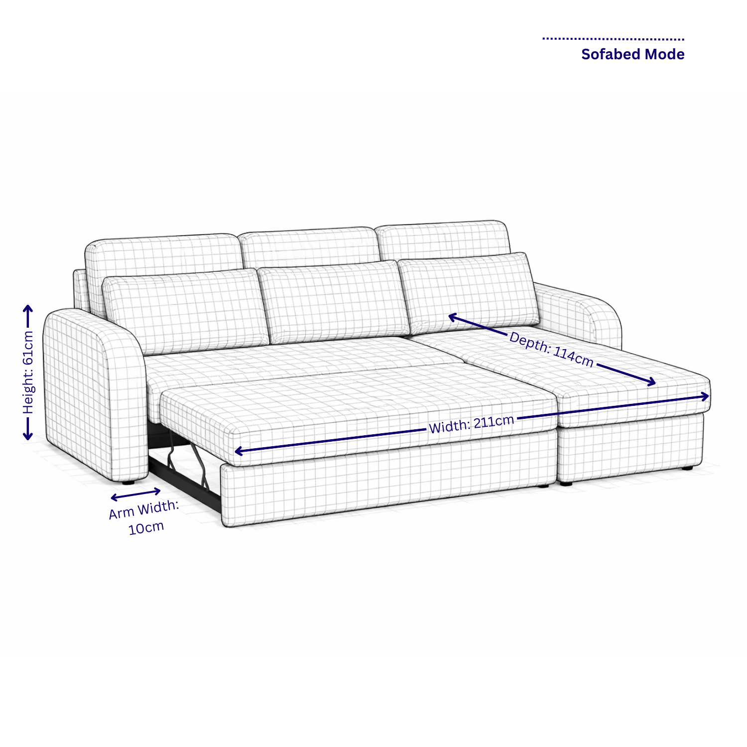 FLYN - 3 Seater L Shape Corner Sofabed in Teddy Boucle BLACK