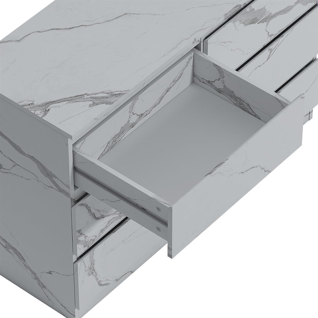 ZITA Bedroom Furniture Wardrobe Chest Bedside in White OR Grey Marble Colour