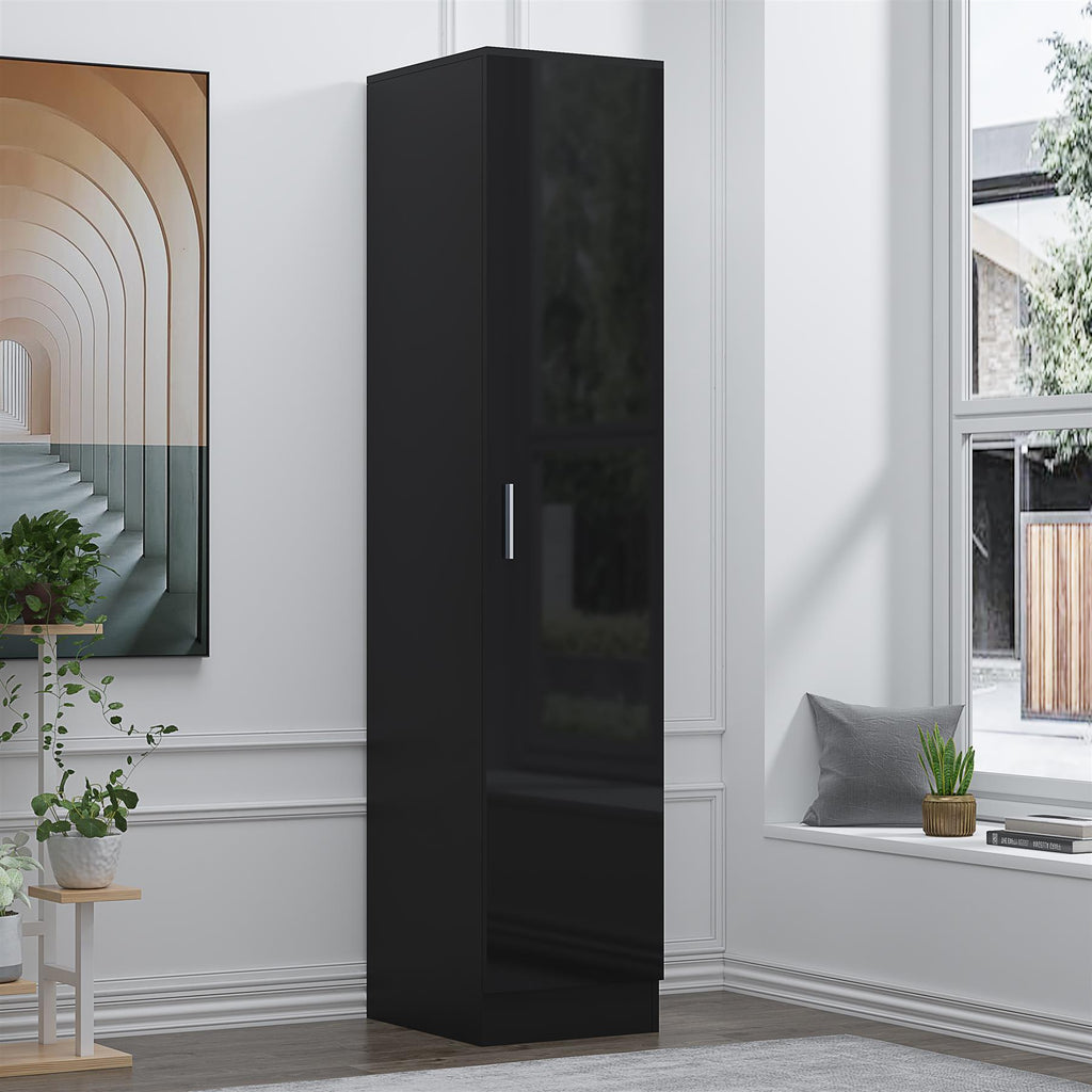 REFLECT Gloss Bedroom Furniture 1 Door Plain Wardrobe - 4 Colour Options