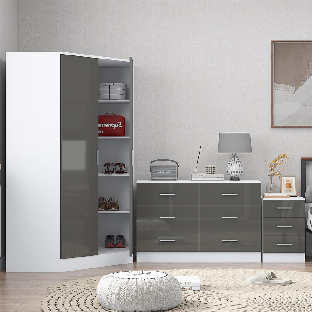 REFLECT 3pc Bedroom Set - Corner, Wide Chest, 3 Draw Bedside - 4 Colour Options
