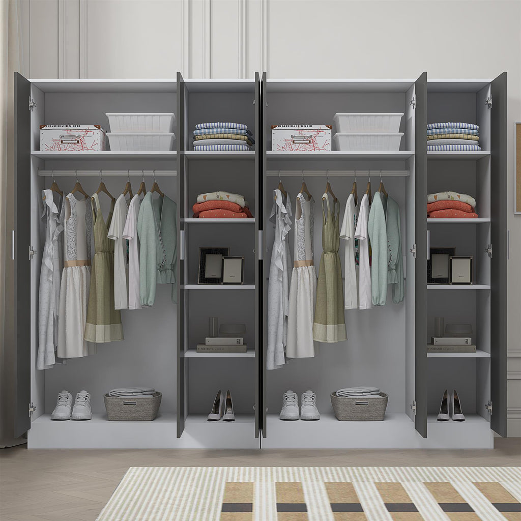 REFLECT 2pc Wardrobe Bundle - 3 Door Plain + 3 Door Plain - 4 Colour Options