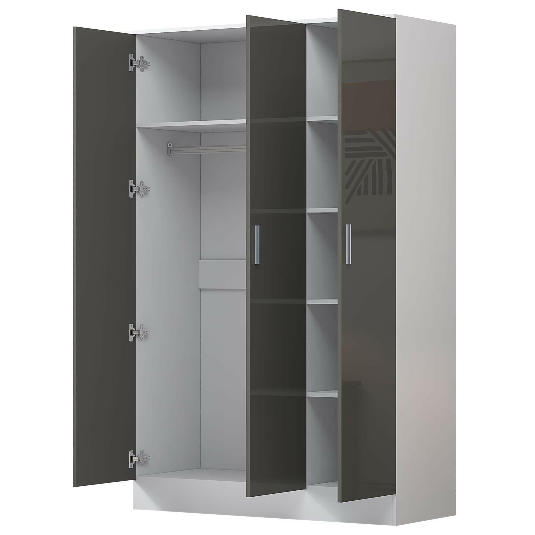 REFLECT Gloss 5 Door Corner Wardrobe Bundle Inc Corner + 3 Door Wardrobe Set