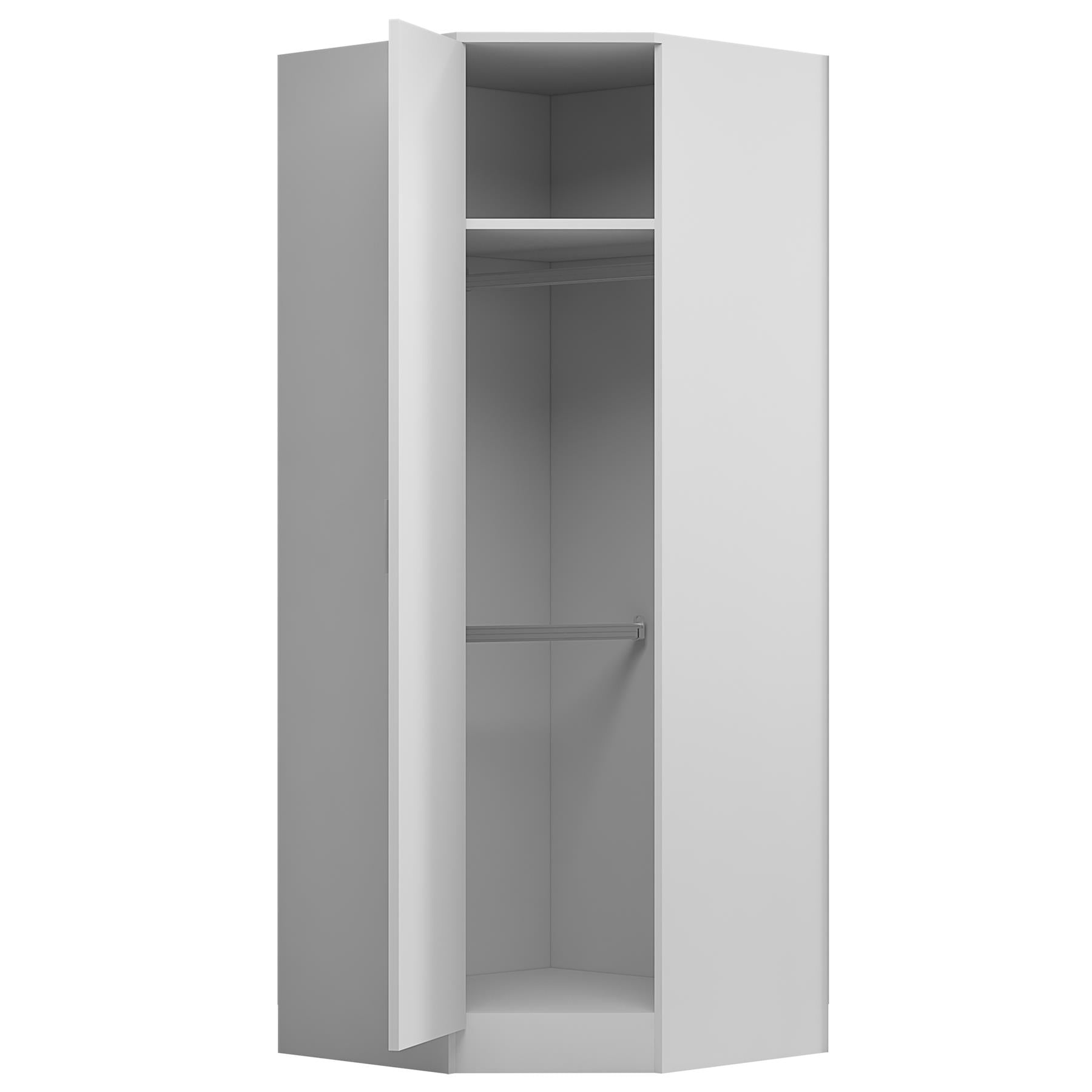 REFLECT - 1 Door Corner + 5 Drawer Chest + 2 Drawer Bedside + 4 Drawer Desk in Gloss White / Matt White