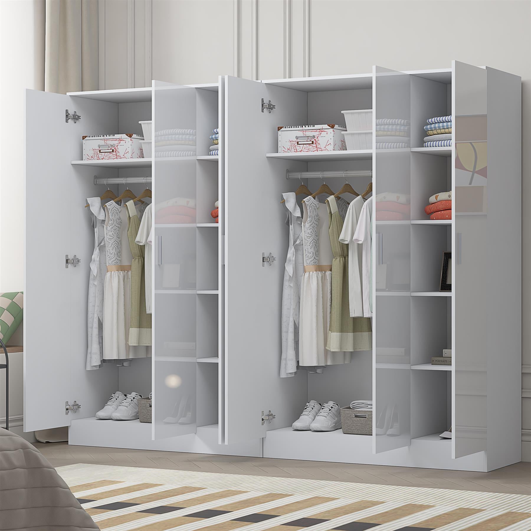 REFLECT 2pc Wardrobe Bundle - 3 Door Plain + 3 Door Plain - 4 Colour Options