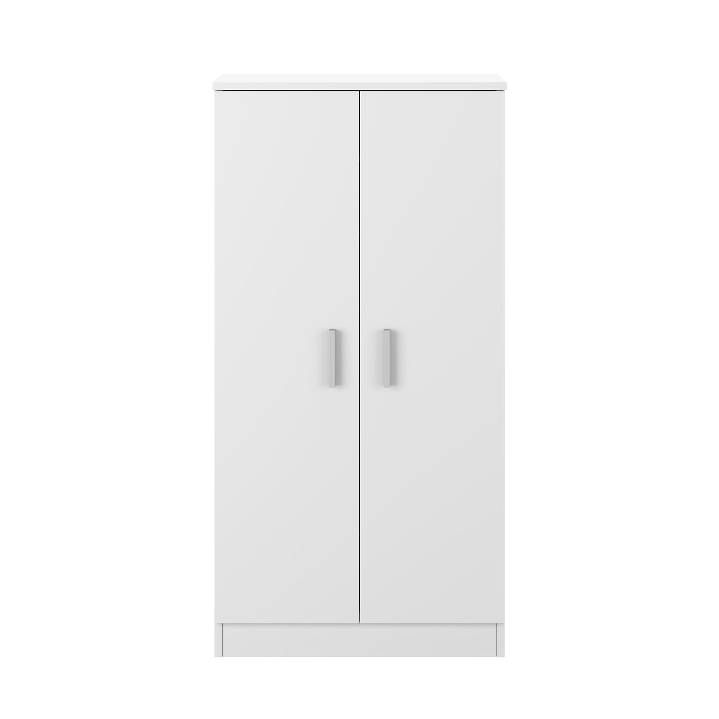 BELLINI White 2 Door Shoe Storage Cabinet - 6 Shelves Holds 20 Pairs - Space-Saving Design - H: 108cm x W: 55cm x D: 36cm