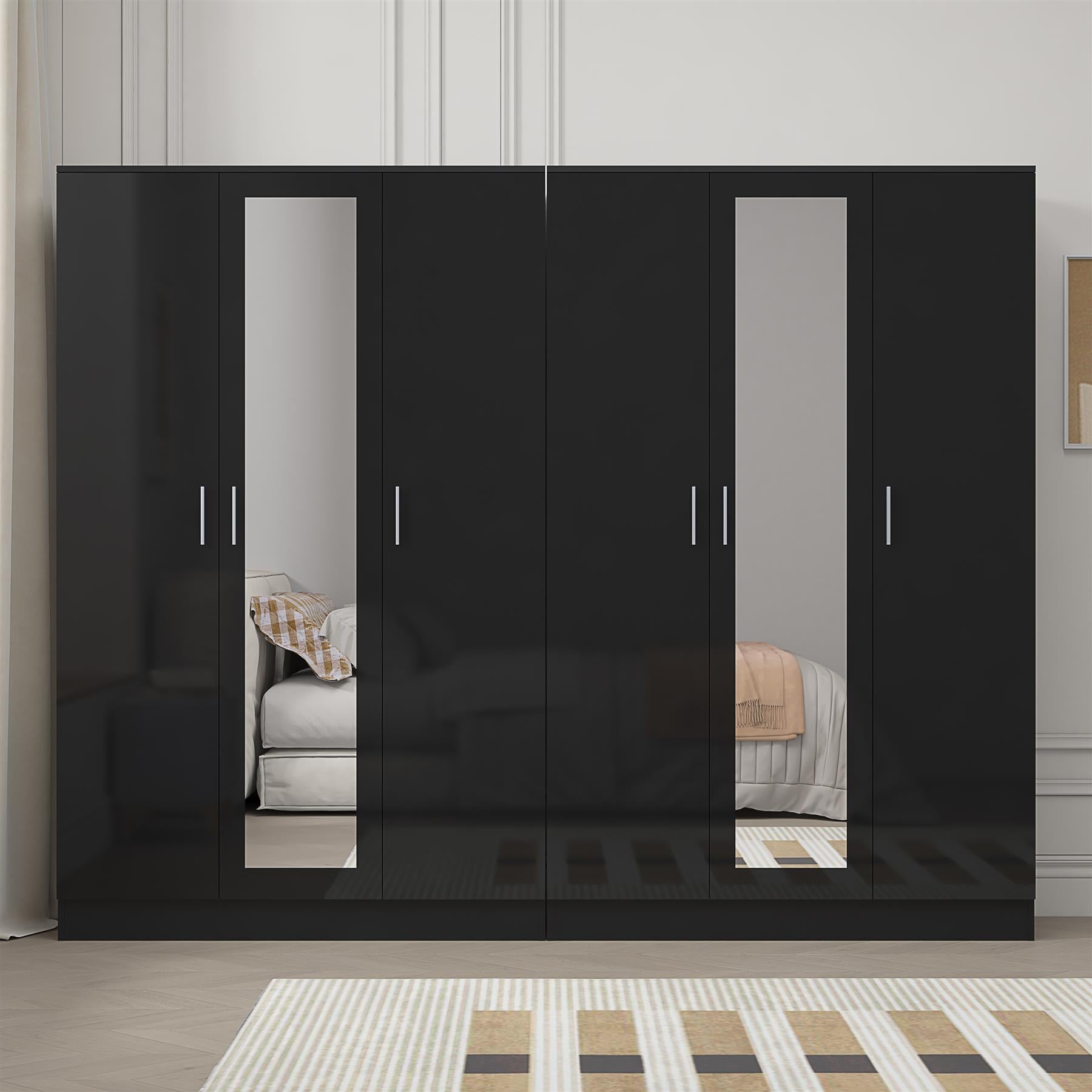 REFLECT 2pc Wardrobe Bundle - 3 Door Mirror + 3 Door Mirror - 4 Colour Options