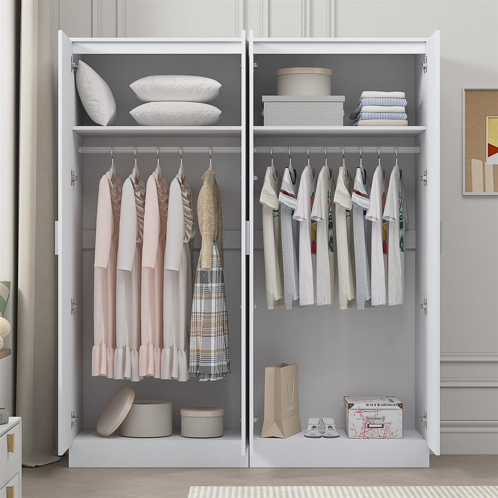 REFLECT Gloss 2pc Wardrobe Bundle - 2 Door Mirror + 2 Door Plain - 4 Colours