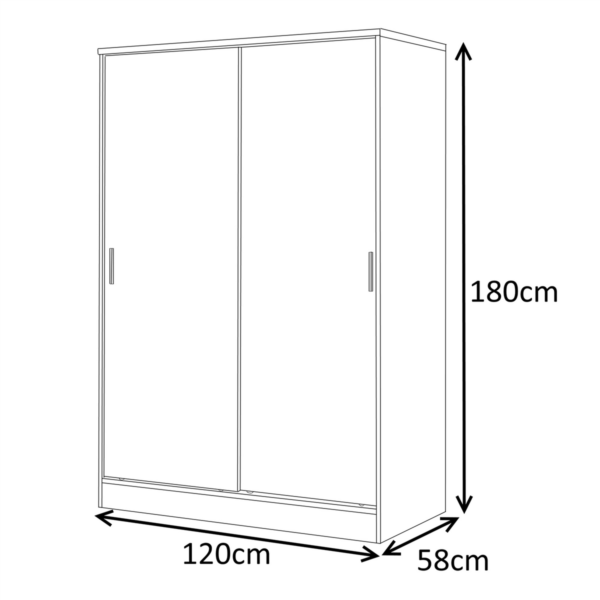 Reflect 2 Door Sliding Wardrobe - Grey Gloss & Matt White - Hanging Rails & Shelves - Modern Design