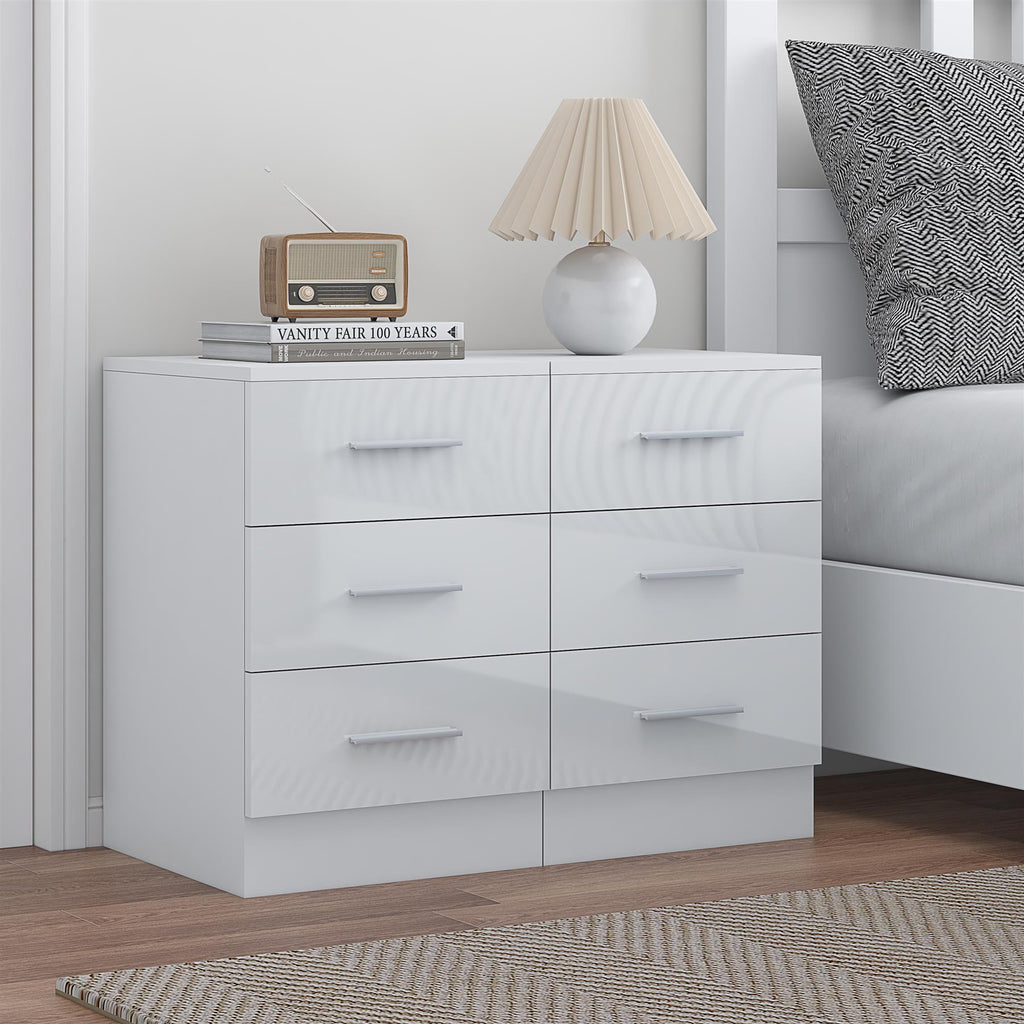 REFLECT High Gloss Pair of 3 Drawer Bedsides in 4 Colour Options