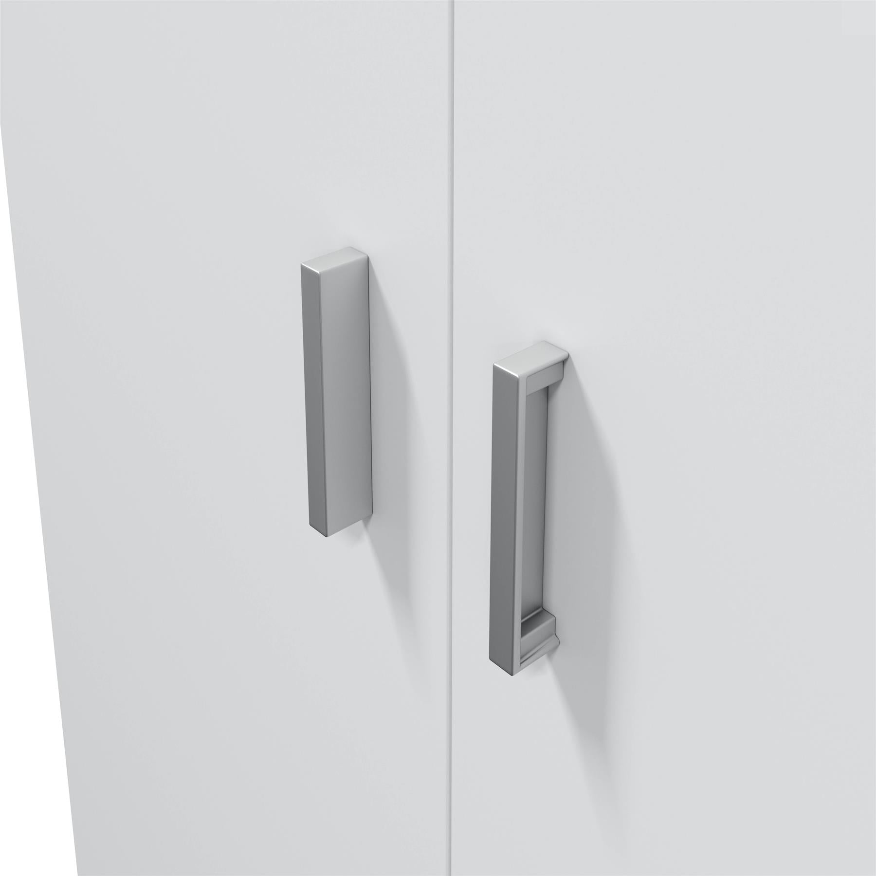 BALTIC Tall White Bathroom Storage Cabinet with 2 Doors- Slim Reversible Design.