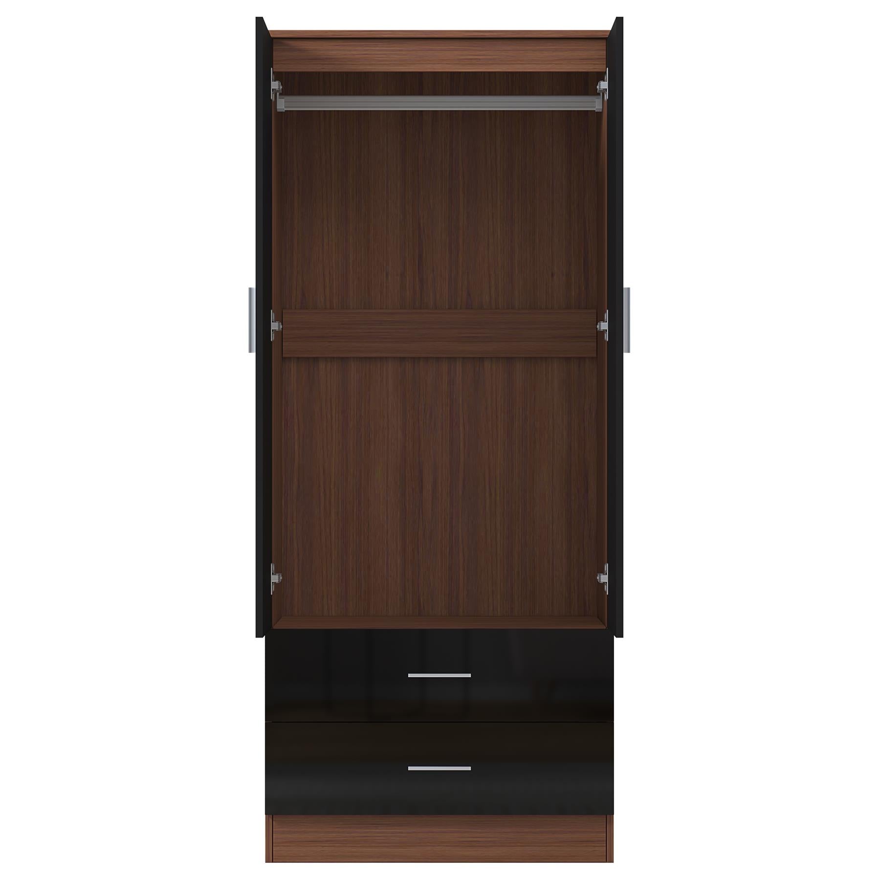 REFLECT Gloss Bedrooom 2 Door & 2 Drawer Combination Wardrobe - 4 Colour Options