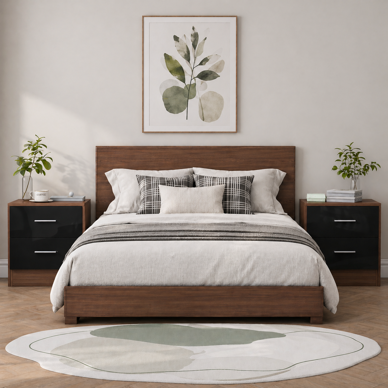 REFLECT High Gloss Pair of 2 Drawer Bedsides in 4 Colour Options