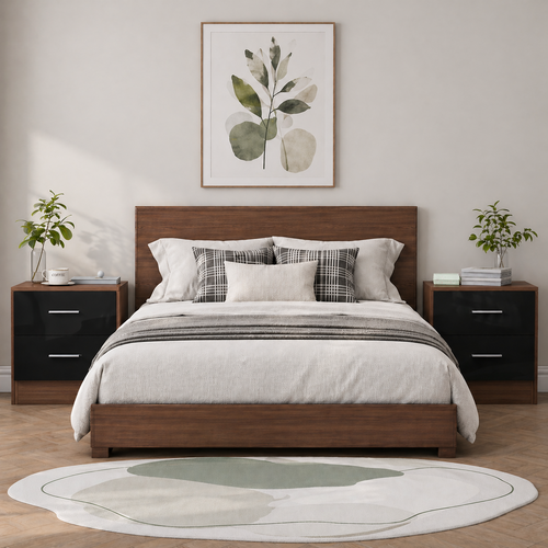 REFLECT High Gloss Pair of 2 Drawer Bedsides in 4 Colour Options